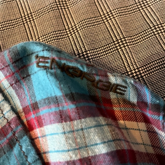 Plaid Energie Button Up - Snap Buttons - Large - GUC - Picture 3 of 4
